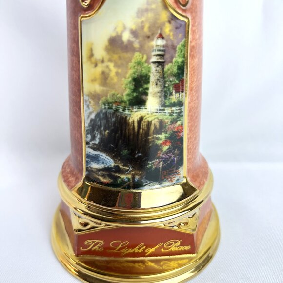 Thomas Kinkade "Light of Peace" Red Lighthouse 2004 Illuminated Coastal Décor - Picture 4 of 10